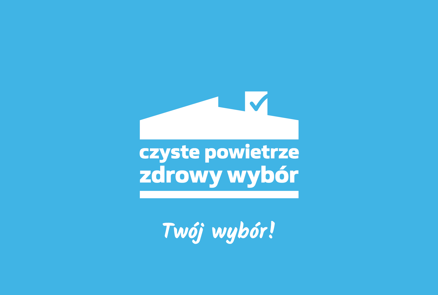 logo programu czyste powietrze z treścią: czyste powietrze zdrowy wybór Twój wybór